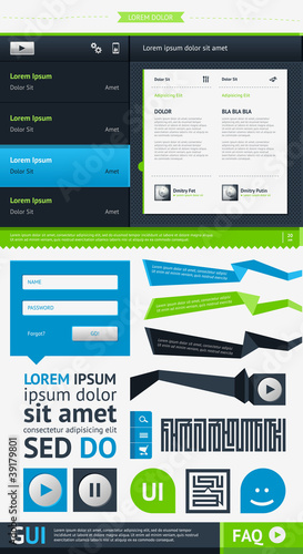 Vector: Elements of Infographics with buttons and menus Elements of Infographics with buttons and menus