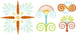 Colorful pattern fill decorative shapes.