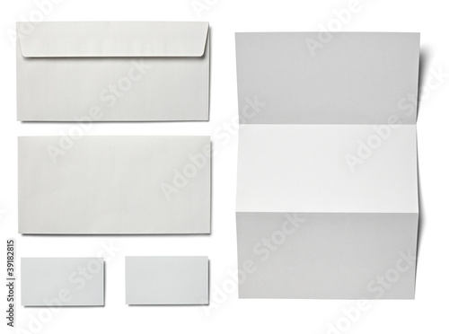 Photo: leaflet letter business card white blank paper template leaflet letter business card white blank paper template