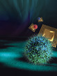 3D rendered conceptualization of cancer research