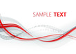 Abstract red and gray wavy lines. Vector