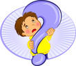 Boy with a question mark