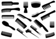 Vector hairdresser tools isolated on white