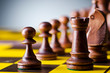Concept of chess game with pieces