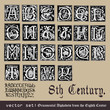 vector set: Ornamental Alphabets, from the Eighth Century
