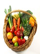 Vegetables and fruits in a basket. isolated Vegetables and fruits in a basket. isolated