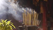 Joss sticks burn at a Chinese temple