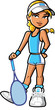 confident pretty blonde tennis player