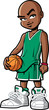 Basketball player with attitude and big sneakers