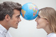 Photo: Couple with a globe Couple with a globe