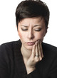 beautiful woman having toothache