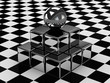 Illustration: The metallic ball and cubes The metallic ball and cubes