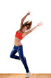 woman modern sport ballet dancer in ballroom