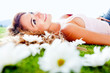 Beautiful woman with flowers