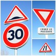 montage de panneaux de signalisation