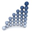 Glossy blue spheres business grow chart diagram
