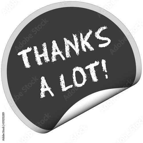 Illustration: TF-Sticker rund curl unten THANKS A LOT! TF-Sticker rund curl unten THANKS A LOT!