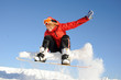 snowboarding woman
