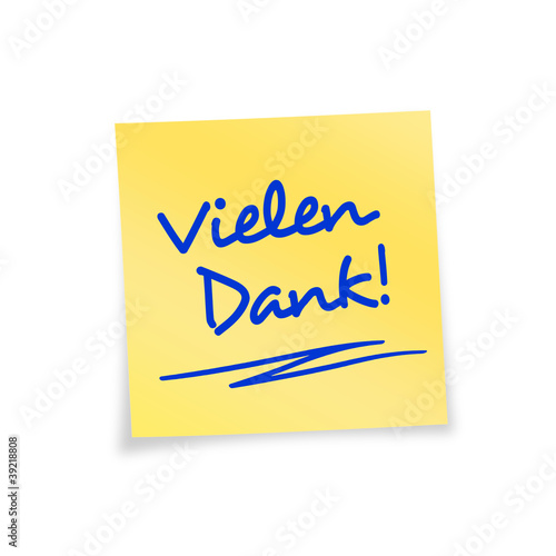 Illustration: Notizzettel gelb Vielen Dank! Notizzettel gelb Vielen Dank!