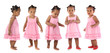 Five adorable babies pink dressed