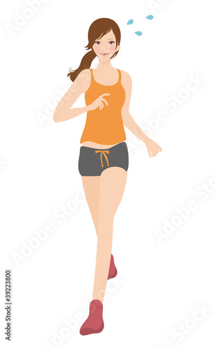 Illustration: ランニングする女性 ランニングする女性
