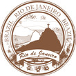 Stamp with the statue and text Rio de Janeiro, vector