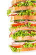 big sandwich with bacon and vegetables big sandwich with bacon and vegetables
