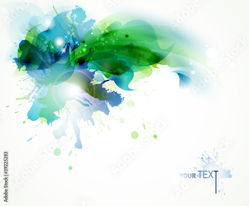 Vektor: Abstract background with blue and green blots Abstract background with blue and green blots