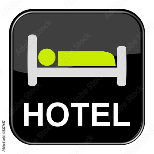 Illustration: Glossy Button - Bett Hotel Glossy Button - Bett Hotel