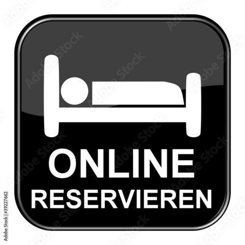 Illustration: Glossy Button schwarz - Online reservieren Glossy Button schwarz - Online reservieren