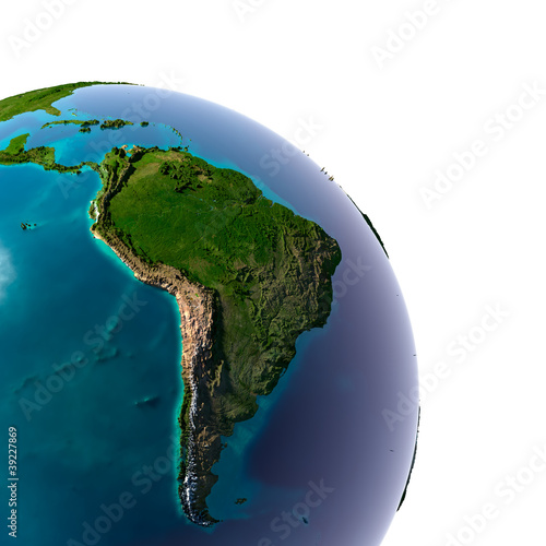 Illustration: Realistic Planet Earth with natural water Realistic Planet Earth with natural water