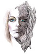 Illustration: abstract decorated face (series C) abstract decorated face (series C)