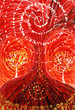 Red tree and white spiral.