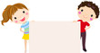 kids and banner
