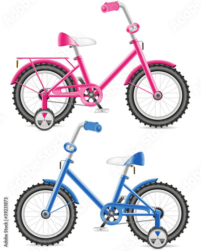 Vector: pink and blue kids bicycle vector illustration pink and blue kids bicycle vector illustration