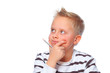 educational concept boy think about difficult exercise