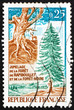 Postage stamp France 1968 Gnarled Trunk and Fir Tree