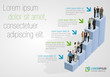 Vecteur : Template for brochure with business people on bar chart Template for brochure with business people on bar chart