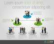 Vecteur : Template for advertising with business people on hierarchy tree Template for advertising with business people on hierarchy tree