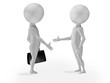 Illustration: 3d little people business deal, handshake 3d little people business deal, handshake