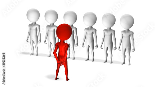 Illustration: Team leader and his people Team leader and his people