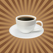 The coffee cup on a brown background