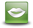 Green 3D Effect Icon "Mouth / Lips Symbol"