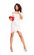 Photo: Gorgeous brunette woman with a gift Gorgeous brunette woman with a gift