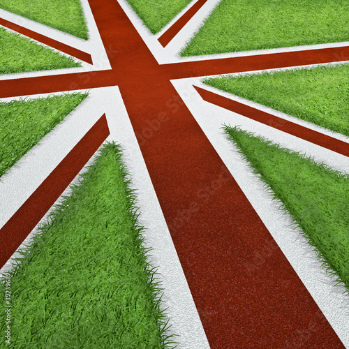 Illustration: UK Olympics track flag UK Olympics track flag