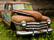Grunge and hight rusty elements of old luxury car
