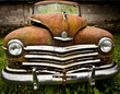 Grunge and hight rusty elements of old luxury car