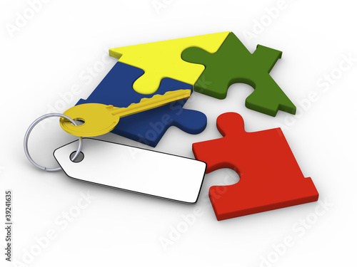 Illustration: Key from puzzle home Key from puzzle home