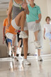 Seniors exercising in a health club