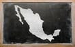 outline map of mexico on blackboard